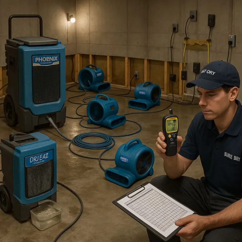 Structural Drying and Dehumidification process in Durham, OR